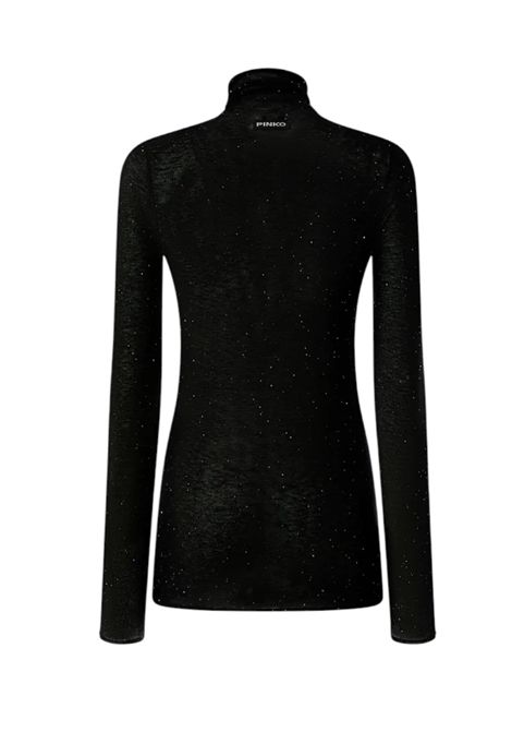 Fitted high-neck jumper with micro sequins PINKO | sweaters | 105821 A2PMZ99